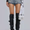 Rock Revival-minishorts i denim med dekorationer
