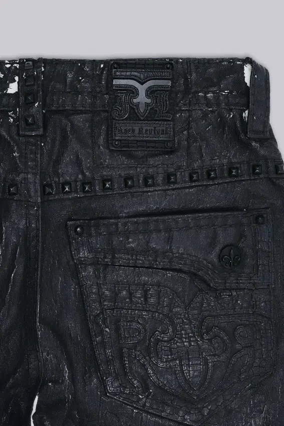Rock Revival Moto Wax-Jeans