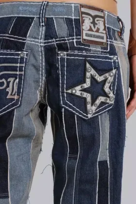 Rock Revival Patchwork Flag Rider-Jeans