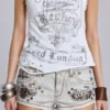 Rock Revival smutsiga minishorts med nitar