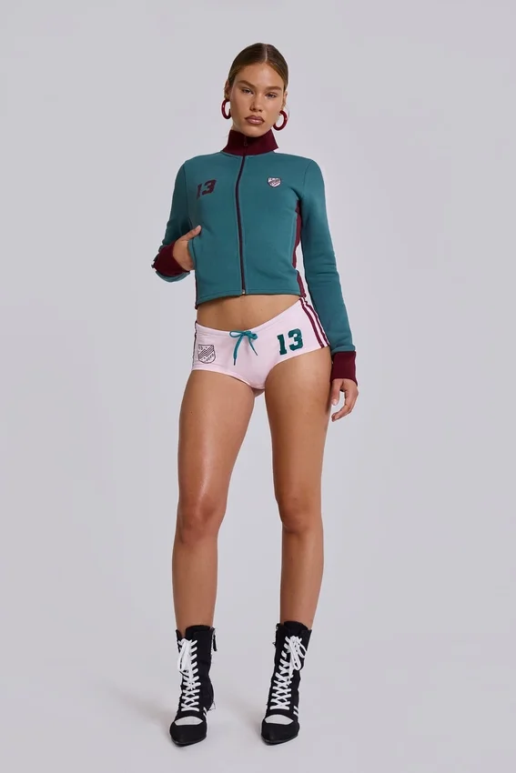 Rosa fotbollsminishorts nr 13