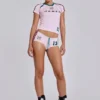 Rosa fotbollsminishorts nr 13
