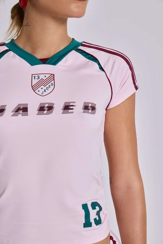 Rosa fotbollströja för bebisar nr 13
