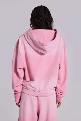 Rosa sportig, baggy Monster Hoodie