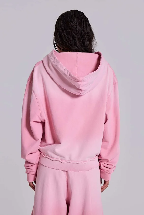 Rosa sportig, baggy Monster Hoodie
