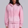 Rosa sportig, baggy Monster Hoodie