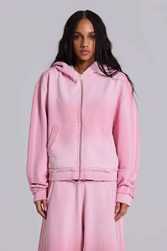 Rosa sportig, baggy Monster Hoodie