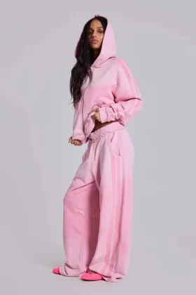 Rosa sportiga, baggy Monster Joggers