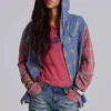 Rutig hoodie med knappar