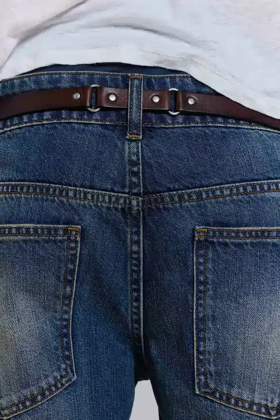 Saddle Skinny brunt läderbälte