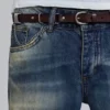 Saddle Skinny brunt läderbälte