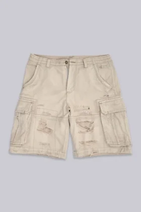 Sandfärgade cargoshorts
