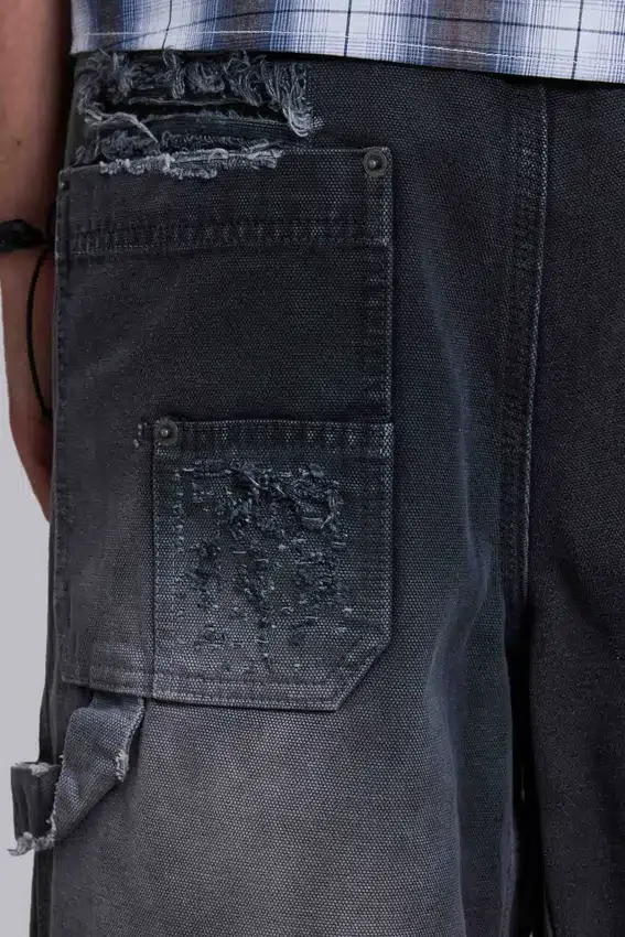 Skate-slitna snickarshorts