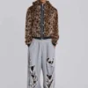 Slitna gråmelerade, baggy Monster Joggers