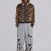 Slitna gråmelerade, baggy Monster Joggers