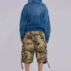 Solblekt hoodie i våffelväv med nitar