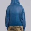 Solblekt hoodie i våffelväv med nitar