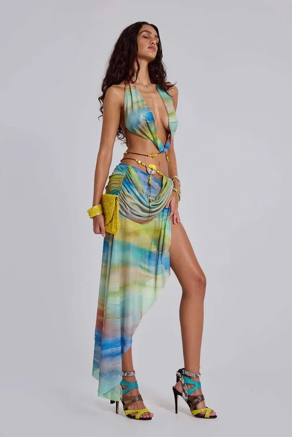 Soleila draperad maxikjol
