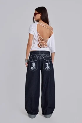 Sonic Embroidered Baggy Jeans