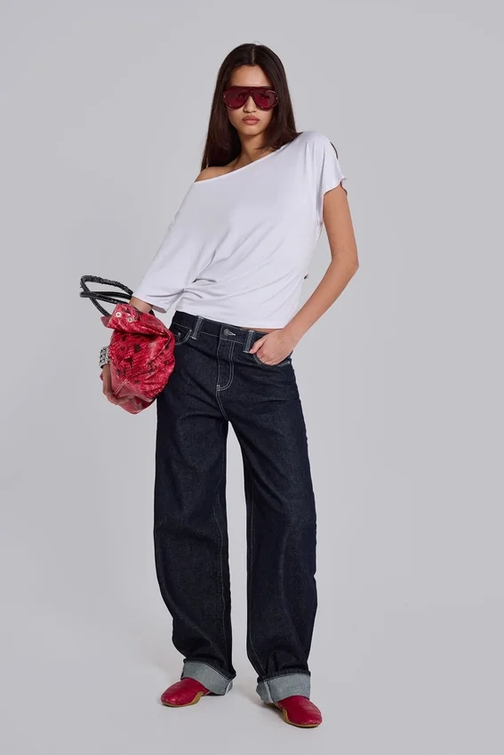 Sonic Embroidered Baggy Jeans