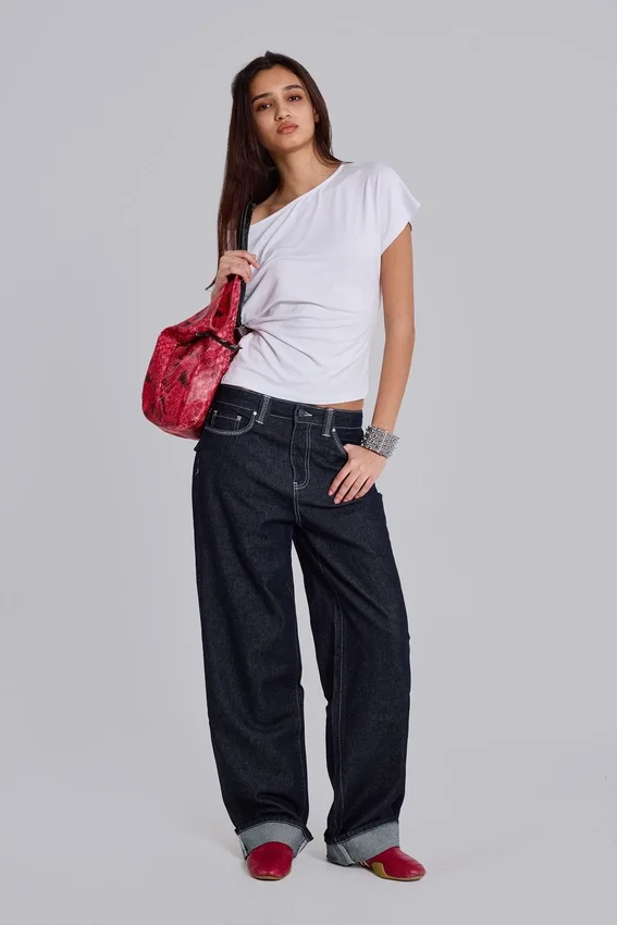 Sonic Embroidered Baggy Jeans