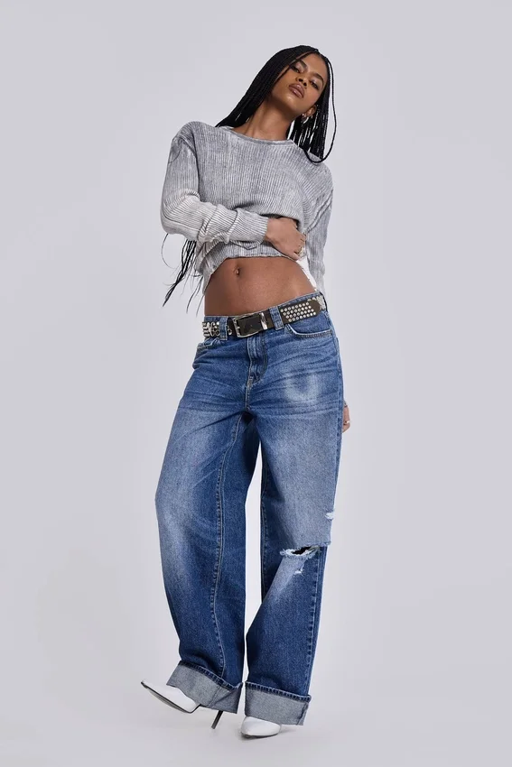 Sonic-Jeans i vintageblå tvätt