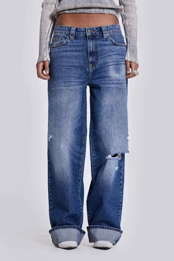 Sonic-Jeans i vintageblå tvätt