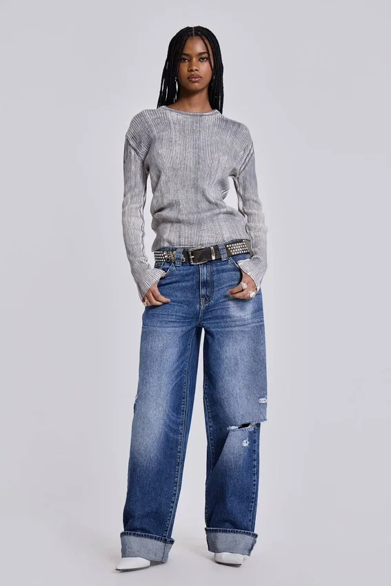 Sonic-Jeans i vintageblå tvätt