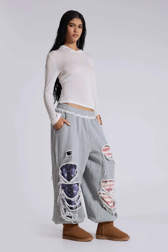 Stars and Stripes Distressed Monster Joggers