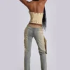 Strap Up-jeans i stonewash