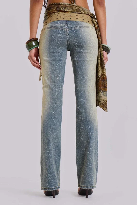 Strap Up-jeans i stonewash
