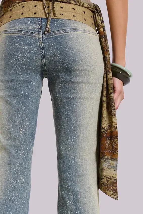 Strap Up-jeans i stonewash