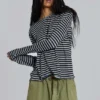 Stripe långärmad topp