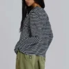Stripe långärmad topp