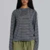 Stripe långärmad topp