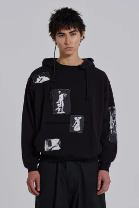 Svart Devoted Patch-hoodie