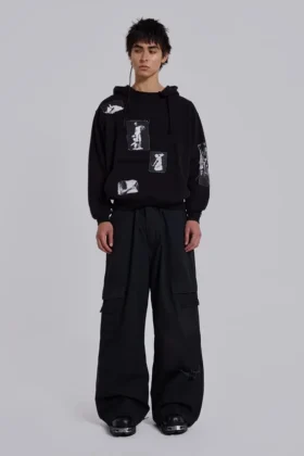 Svart Devoted Patch-hoodie