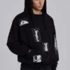 Svart Devoted Patch-hoodie