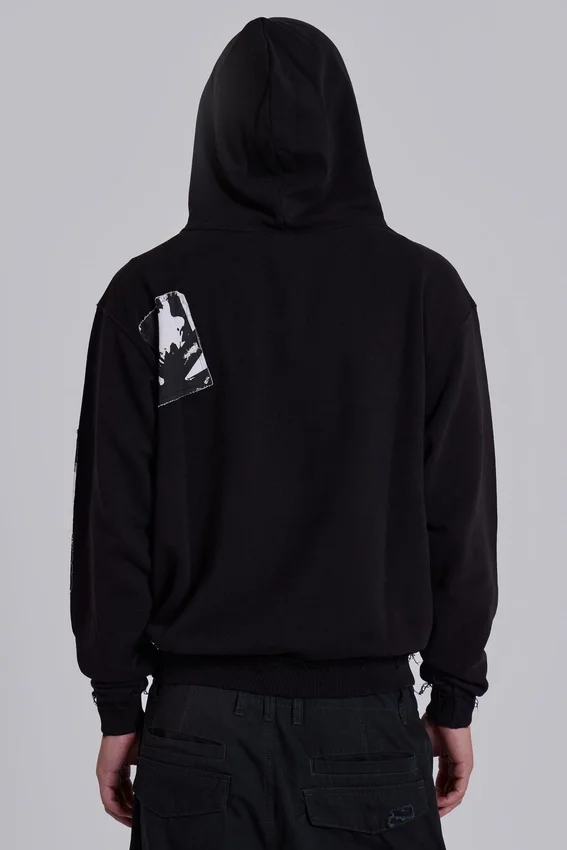 Svart Devoted Patch-hoodie