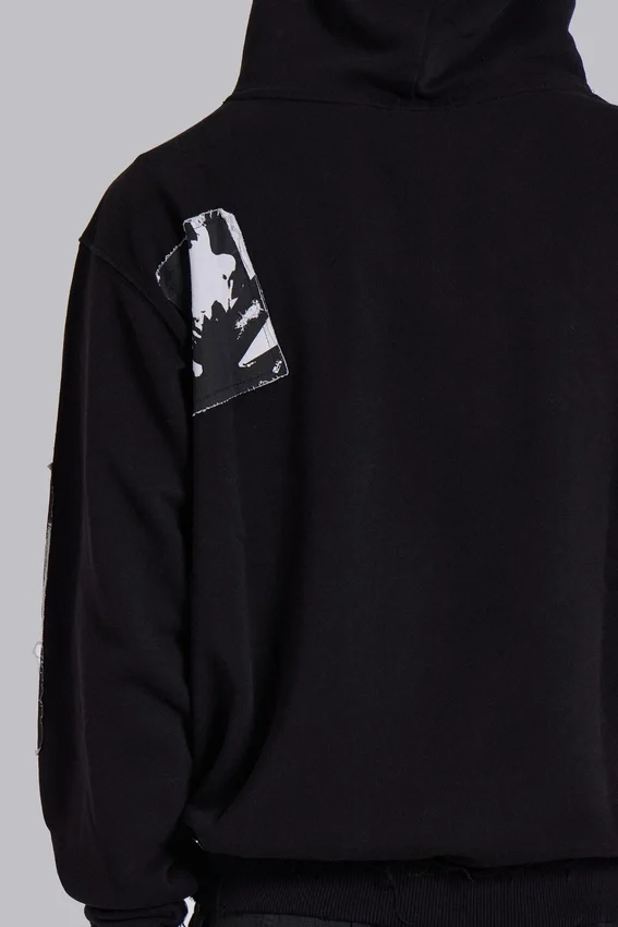 Svart Devoted Patch-hoodie