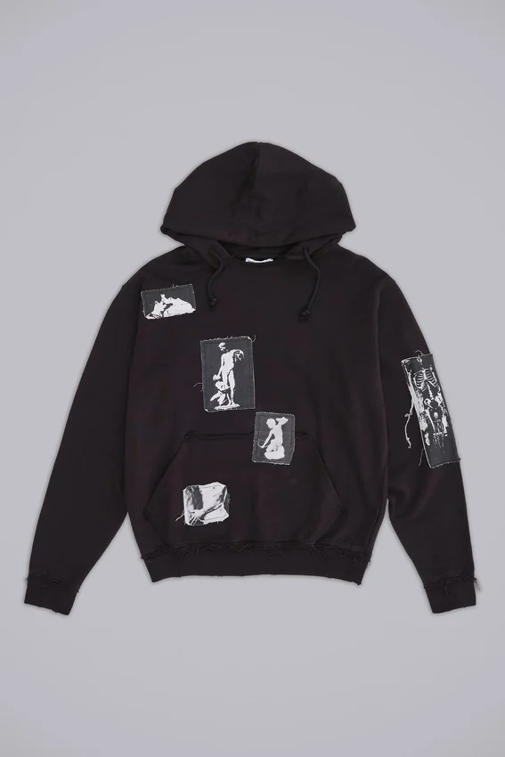 Svart Devoted Patch-hoodie