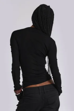 Svart Haze Henley-toppar