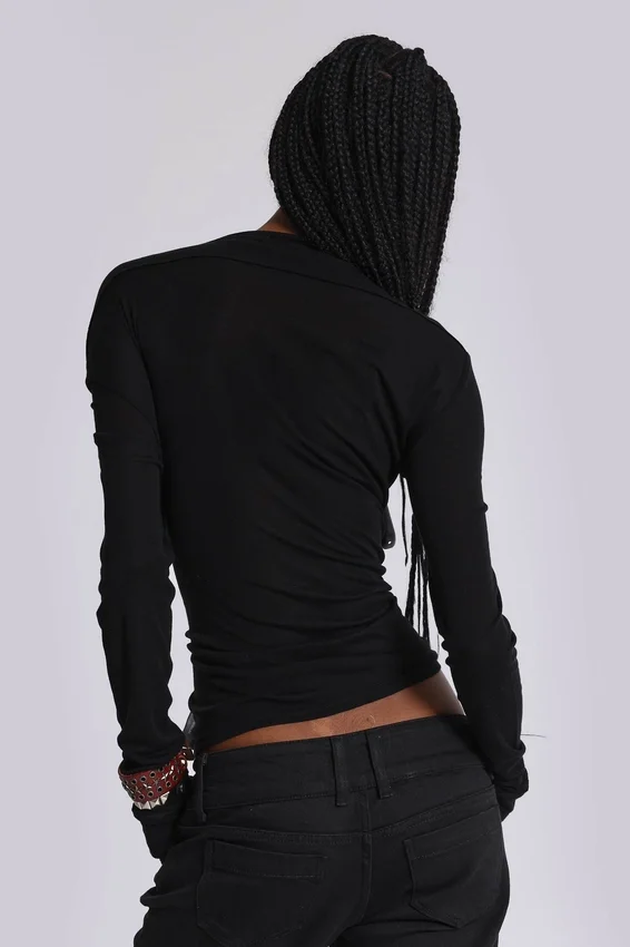 Svart Haze Henley-toppar