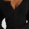 Svart Haze Henley-toppar