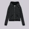 Svart hoodie med prickar