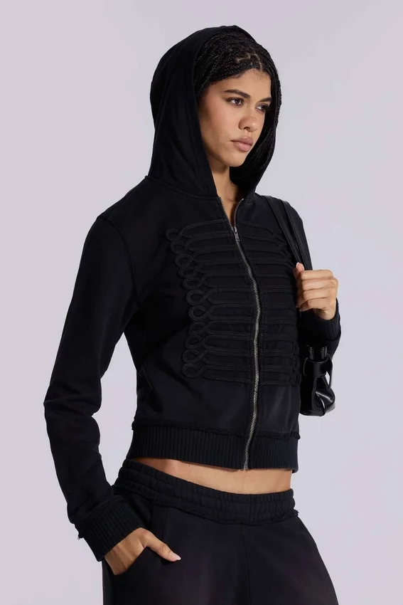 Svart Military Monster Hoodie