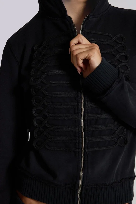 Svart Military Monster Hoodie