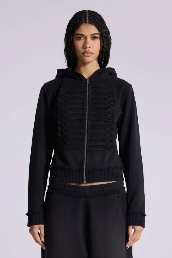 Svart Military Monster Hoodie