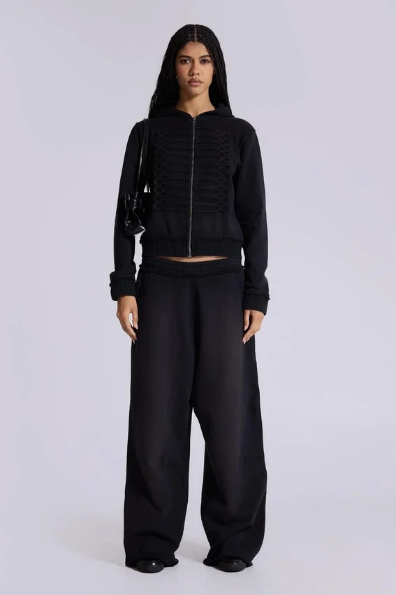 Svart Military Monster Hoodie