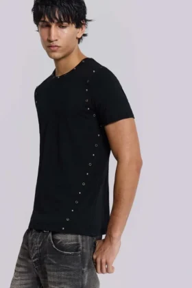 Svart Mist-T-shirt med nitar